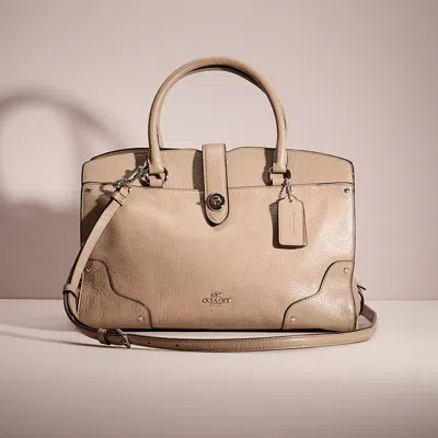 Coach Restored Mercer Satchel 30 In Silver/stone