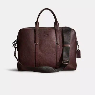 Coach Restored Metropolitan Soft Brief In Black Copper/oak