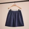 Coach Restored Mini Quilted Skirt In Organic Cotton In Black/dark Blue