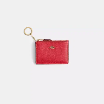 Coach Restored Mini Skinny Id Case In Red
