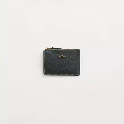 Coach Restored Mini Skinny Id Case In Brass/amazon Green