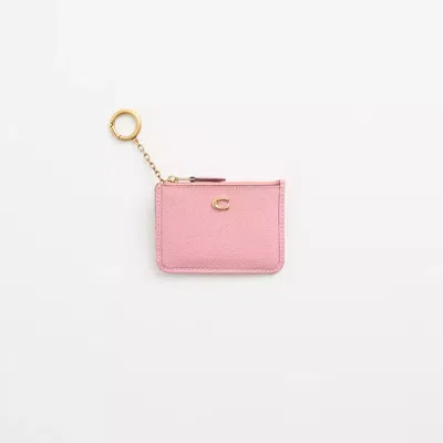 Coach Restored Mini Skinny Id Case In Brass/bubblegum