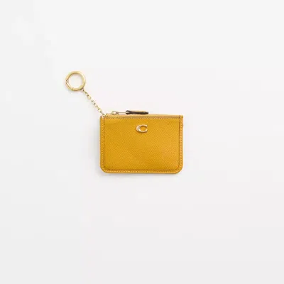 Coach Restored Mini Skinny Id Case In Brass/yellow Gold