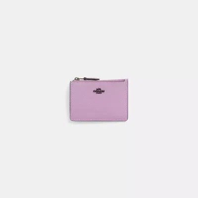 Coach Restored Mini Skinny Id Case In Pewter/violet Orchid