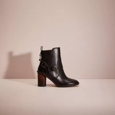 Coach Restored Moto Bootie Heel In Black
