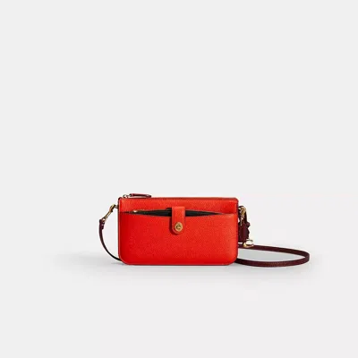Coach Restored Noa Pop Up Messenger In Colorblock In B4/red Orange Multi