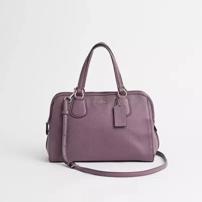 Coach Restored Nolita Satchel In Silver/eggplant