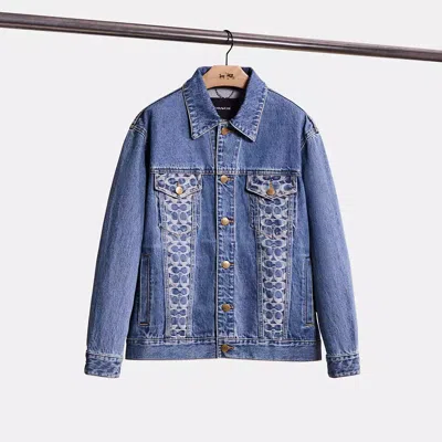 Coach Restored Oversized Signature Denim Jacket In Medium Indigo