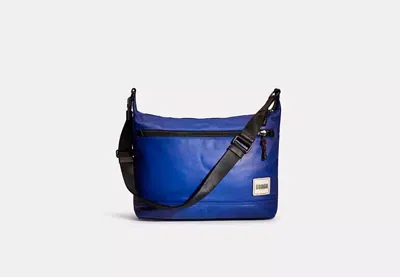 Coach Restored Pacer Messenger In Black Copper/sport Blue
