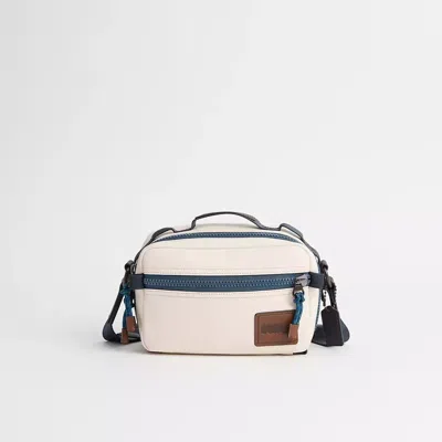 Coach Restored Pacer Top Handle Crossbody With  Patch In Black Copper/chalk
