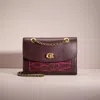 Coach Restored Parker Shoulder Bag With Snakeskin Detail In Brass/deep Red