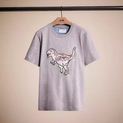Coach Restored Patchwork Rexy T Shirt In Organic Cotton In Grey