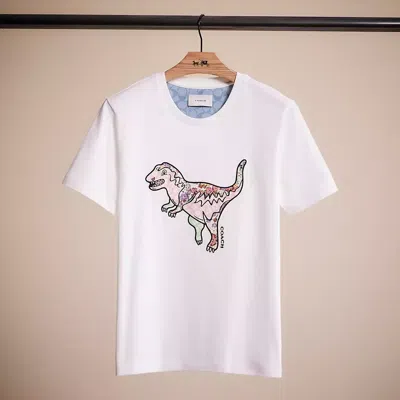 Coach Restored Patchwork Rexy T Shirt In Organic Cotton In Optic White