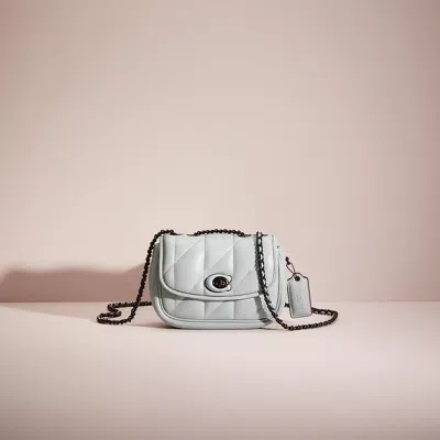 Coach Restored Pillow Madison Shoulder Bag 18 With Quilting In Pewter/aqua
