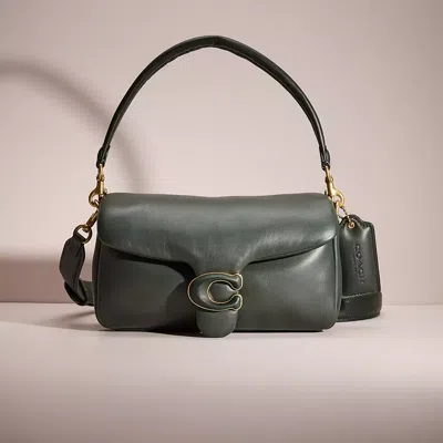 Coach Restored Pillow Tabby Shoulder Bag 26 In Brass/amazon Green