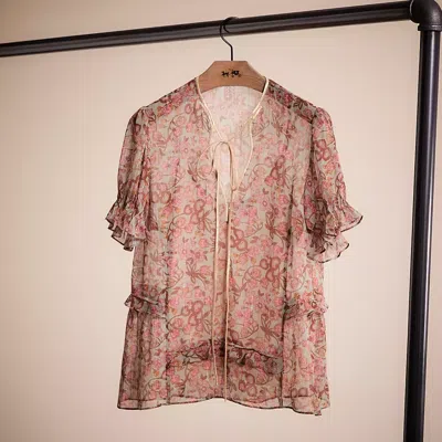 Coach Restored Retro Floral Print Top In Neutral