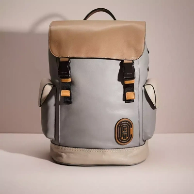 Coach Restored Rivington Backpack In Colorblock With  Patch In Blue