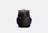 Coach Restored Rivington Backpack In Signature Canvas With  Patch In Black Copper/black