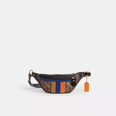 Coach Restored Rivington Belt Bag 7 With Horse And Carriage Print And Varsity Stripe