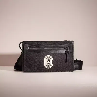 Coach Restored Rivington Convertible Pouch In Signature Jacquard With  Patch In Black/chalk