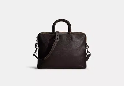 Coach Restored Rogue Slim Brief In Light Antique Nickel/black