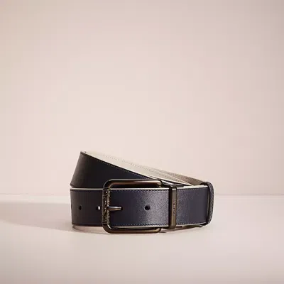 Coach Restored Roller Buckle Cut To Size Reversible Belt, 38mm In Black