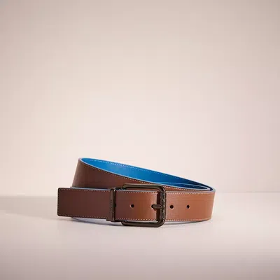 Coach Restored Roller Buckle Cut To Size Reversible Belt, 38mm In Saddle/pacific
