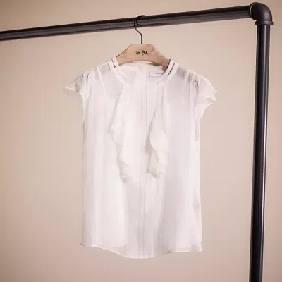 Coach Restored Ruffle Blouse In White