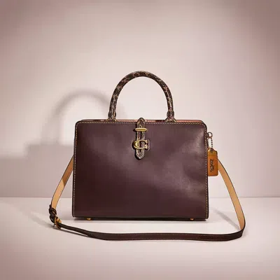 Coach Restored Serra Satchel In Colorblock In Brass/oxblood Multi