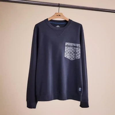 Coach Restored Signature Essential Sweatshirt In Navy/chambray