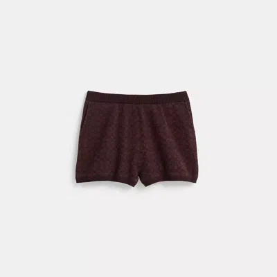 Coach Restored Signature Knit Shorts In Brown