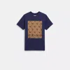 Coach Restored Signature Rexy T Shirt In Organic Cotton In Blue