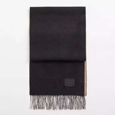 Coach Restored Signature Solid Cashmere Muffler In Tan Signature/black