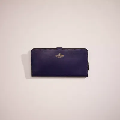 Coach Restored Skinny Wallet In Gold/cadet