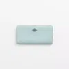 Coach Restored Skinny Wallet In Pewter/aqua