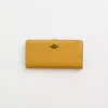 Coach Restored Skinny Wallet In Pewter/flax