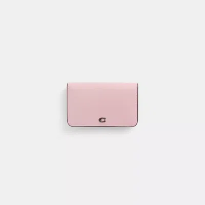 Coach Restored Slim Card Case In Pewter/carnation
