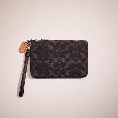 Coach Restored Small Wristlet In Signature Denim