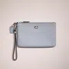 Coach Restored Small Wristlet In Silver/grey Blue