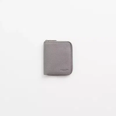 Coach Restored Small Zip Around Wallet In Heather Grey