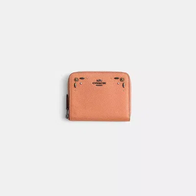 Coach Restored Small Zip Around Wallet With Prairie Rivets Detail