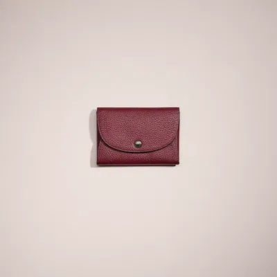Coach Restored Snap Card Case In Colorblock In Red Currant