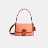 Coach Restored Soft Tabby Shoulder Bag In Colorblock In Brass/light Coral Multi