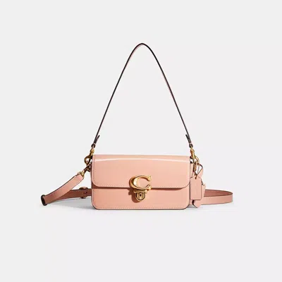 Coach Restored Studio Baguette Bag In Brass/latte