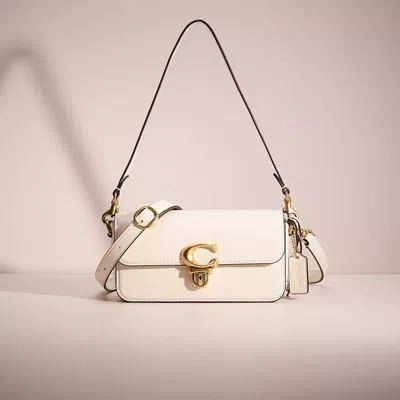 Coach Restored Studio Baguette Bag In Brass/chalk