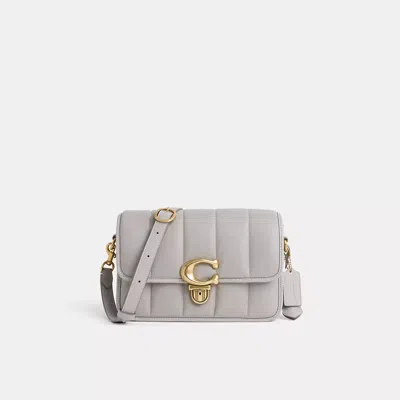 Coach Restored Studio Shoulder Bag With Quilting In Brass/dove Grey