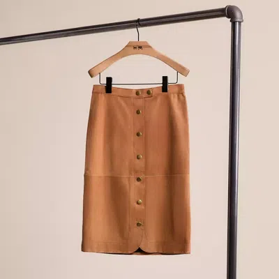 Coach Restored Suede Skirt In Canyon