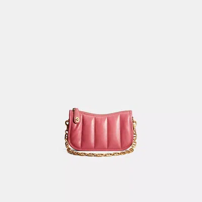 Coach Restored Swinger 20 With Quilting In Brass/red
