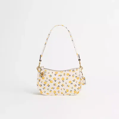 Coach Restored Swinger Bag 20 With Floral Print In Brass/chalk Multi