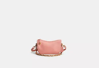 Coach Restored Swinger Bag With Chain In Brass/candy Pink